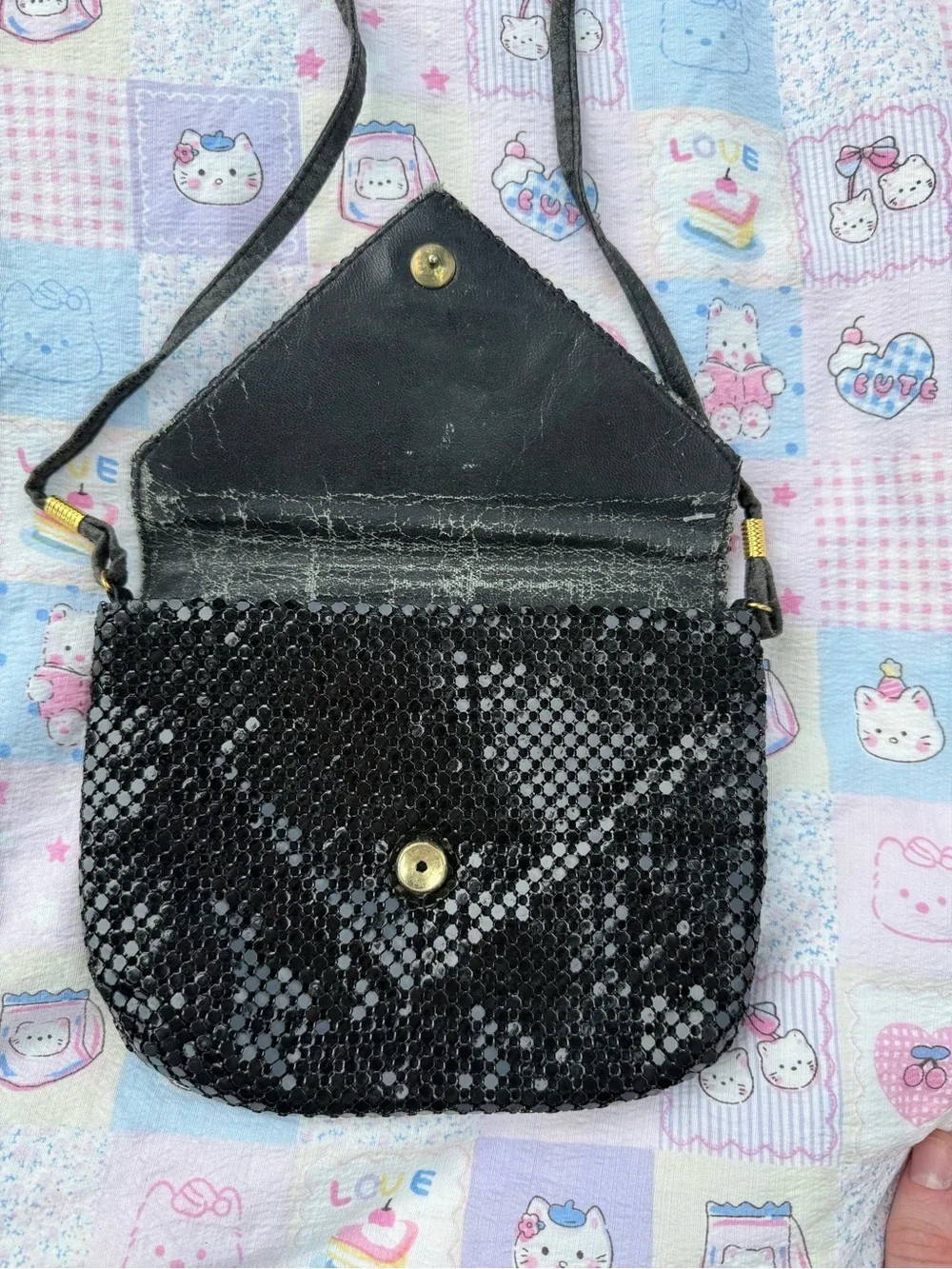 Vintage Y2K Mitzi Black mesh mini shoulder bag